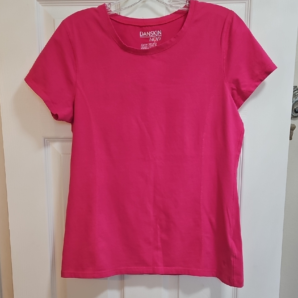 Danskin Women's Bright Pink Short Sleeve Tee